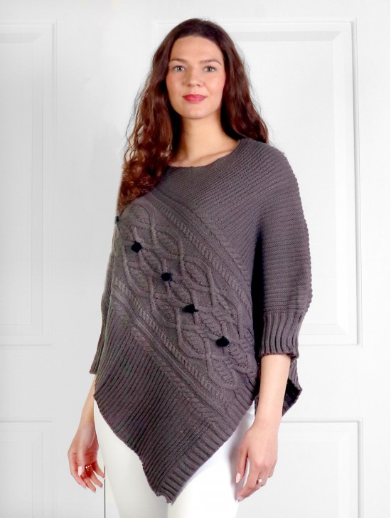 Asymmetrical Poncho W/Sleeves